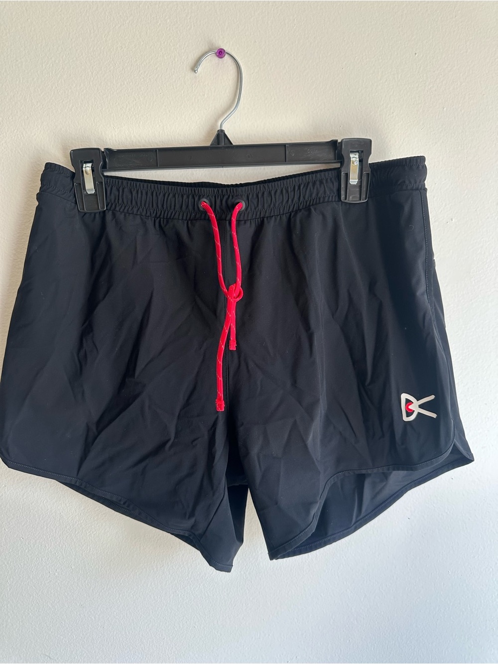 District Vision Black Shorts with Red Accent